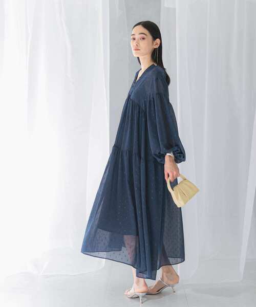 URBAN RESEARCH ROSSO WOMEN（アーバンリサーチ　ロッソ）の「カットジャガードティアードワンピース（ワンピース・レディース・ブルー/ブラック・FREE）」の12枚目の写真