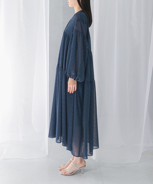 URBAN RESEARCH ROSSO WOMEN（アーバンリサーチ　ロッソ）の「カットジャガードティアードワンピース（ワンピース・レディース・ブルー/ブラック・FREE）」の20枚目の写真