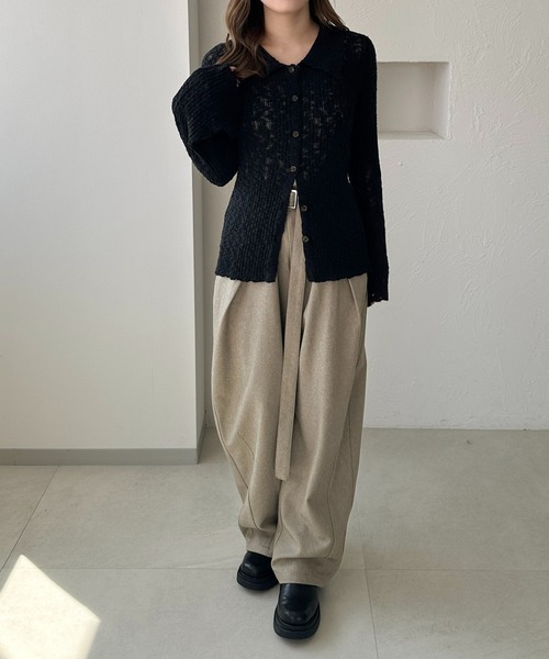 apres jour clair（アプレジュールクレア）の「【apres jour clair】シアーポロニット【ZOZOTOWN限定アイテム】（カーディガン/ボレロ・レディース・アイボリー/ブラック/オレンジ系その他/ベージュ・フリー/X-LARGE）」の16枚目の写真