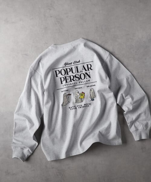 Right-on(ライトオン)の「Other(ソノタ)【メンズ】【別注】バックゴースト刺繍長袖Tシャツ(Tシャツ/カットソー・メンズ・ホワイト/ブラック/グレー・M/L/XL)」の19枚目の写真