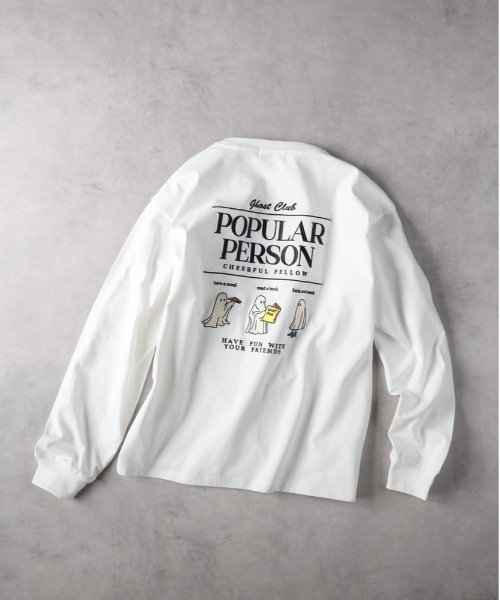 Right-on(ライトオン)の「Other(ソノタ)【メンズ】【別注】バックゴースト刺繍長袖Tシャツ(Tシャツ/カットソー・メンズ・ホワイト/ブラック/グレー・M/L/XL)」の2枚目の写真
