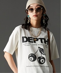 GEVS. | 綿100％ピグメント染チェリープリントTシャツ＜大きいサイズ有＞GEVS.(Tシャツ/カットソー)
