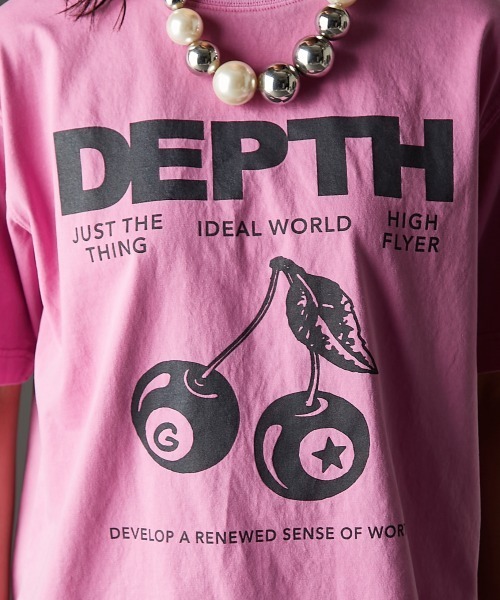 GEVS.（ジェイヴィス）の「綿100％ピグメント染チェリープリントTシャツ＜大きいサイズ有＞GEVS.（Tシャツ/カットソー・レディース・ピンク/ブラック/オフホワイト・M/L/LL/3L/4L/5L）」の16枚目の写真