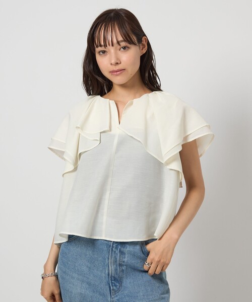 ブラウス シャツ 「EMMEL REFINES」EM シアースラブ ラッフル ブラウス レディース UNITED ARROWS green label relaxing｜<EMMEL REFINES>EM