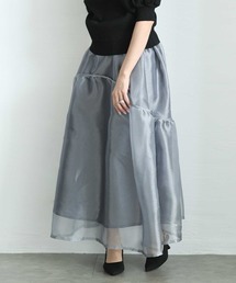 ラメオーガンジーボリュームスカート