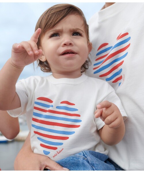 PETIT BATEAU（プチバトー）の「半袖Ｔシャツ（Tシャツ/カットソー・キッズ・オフホワイト/レッド/ホワイト系その他/イエロー/ブルー/ライトピンク/ホワイト×ブルー/ライトブルー・12MONTH/18MONTH/24MONTH/36MONTH）」の4枚目の写真