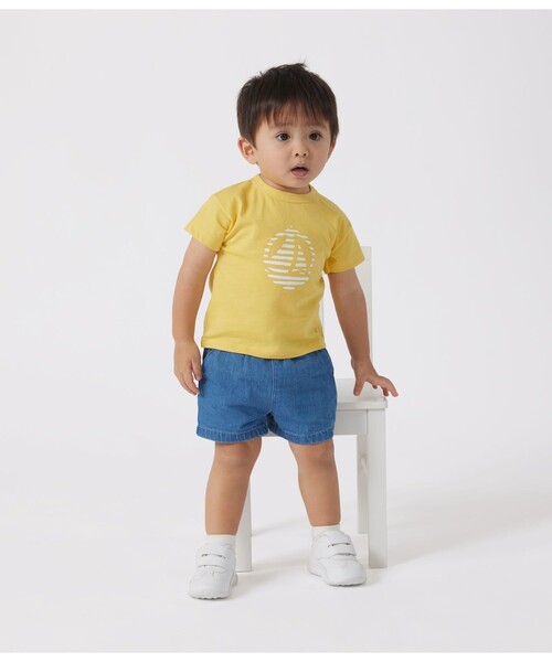 PETIT BATEAU（プチバトー）の「半袖Ｔシャツ（Tシャツ/カットソー・キッズ・オフホワイト/レッド/ホワイト系その他/イエロー/ブルー/ライトピンク/ホワイト×ブルー/ライトブルー・12MONTH/18MONTH/24MONTH/36MONTH）」の7枚目の写真
