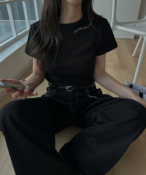 WILLFULLY 10th embroidery logo pack T-shirt（Tシャツ