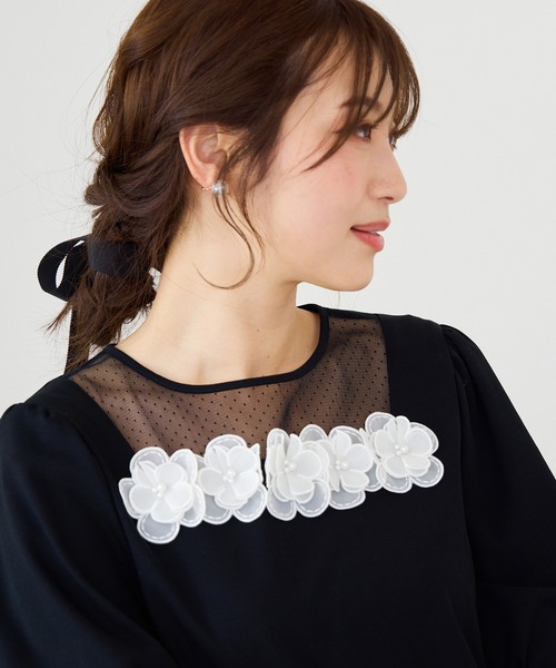 セール】ドットチュールカットソー（Tシャツ/カットソー）｜Rose