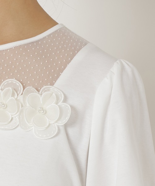 Rose Tiara(ローズティアラ)の「ドットチュールカットソー(Tシャツ/カットソー・レディース・オレンジ/ブラック/オフホワイト・38/42/46)」の18枚目の写真