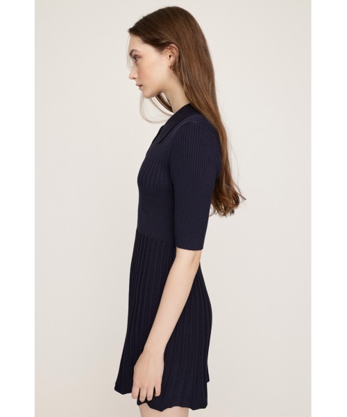 SLY（スライ）の「COLLARED PLEATS HG S/OP カラード プリーツ ハイゲージ ショートワンピース（ワンピース・レディース・ネイビー/ブラック/杢グレー・1/2）」の13枚目の写真