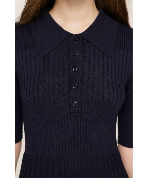 SLY（スライ）の「COLLARED PLEATS HG S/OP カラード プリーツ ハイゲージ ショートワンピース（ワンピース・レディース・ネイビー/ブラック/杢グレー・1/2）」の15枚目の写真