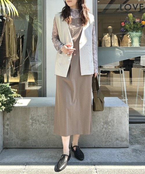 LOVELESS(ラブレス)の「フロントタックジャンスカ(ワンピース・レディース・ベージュ系その他5/ブラック・36/34)」の3枚目の写真