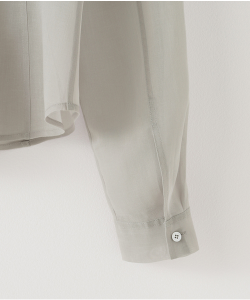 AMOMENTO（アモーメント）の「【AMOMENTO / アモーメント】 SHEER SLIM RT SHIRTS AM25SSW01SH（シャツ/ブラウス・レディース・ライトグレー・1）」の3枚目の写真