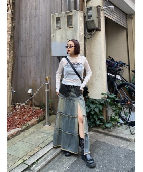 LAGUA GEM(ラグアジェム)の「STUDS WRAP スカート(スカート・レディース・ブラック/ブラウン・FREE)」の16枚目の写真