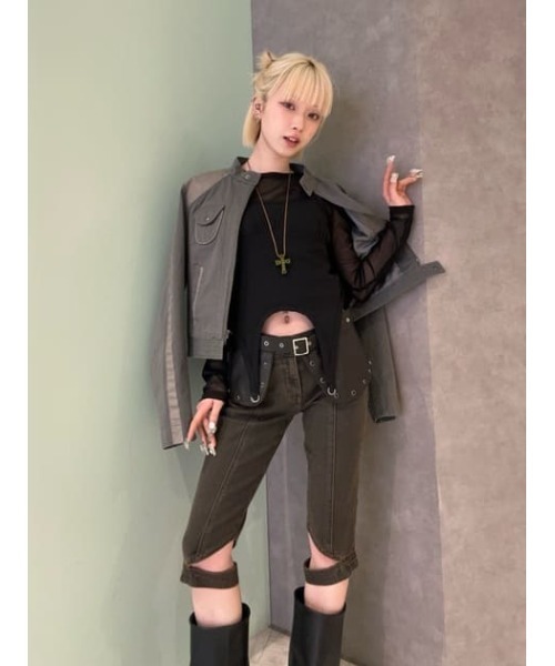 LAGUA GEM(ラグアジェム)の「STUDS WRAP スカート(スカート・レディース・ブラック/ブラウン・FREE)」の18枚目の写真