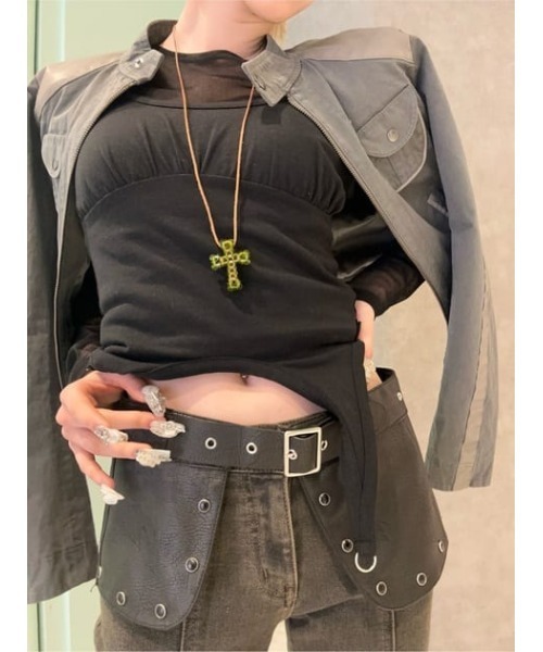 LAGUA GEM(ラグアジェム)の「STUDS WRAP スカート(スカート・レディース・ブラック/ブラウン・FREE)」の19枚目の写真