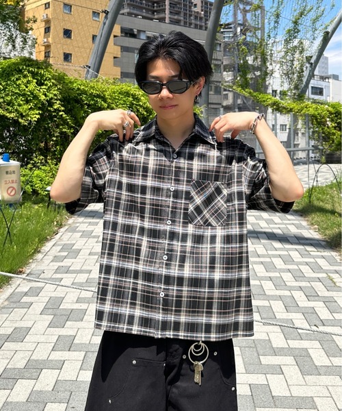 アダマスト レトロチェックシャツ retro check shirt - レトロチェックシャツ（シャツ/ブラウス
