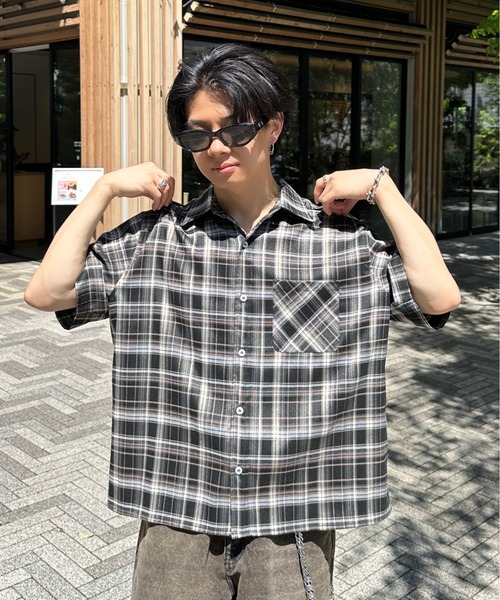 【新発売】今週の市販 retro check レトロチェックシャツ（シャツ/ブラウス - shirt トップス