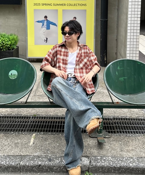 retro check shirt - レトロチェックシャツ（シャツ/ブラウス