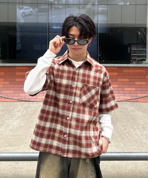 retro check shirt - レトロチェックシャツ（シャツ/ブラウス