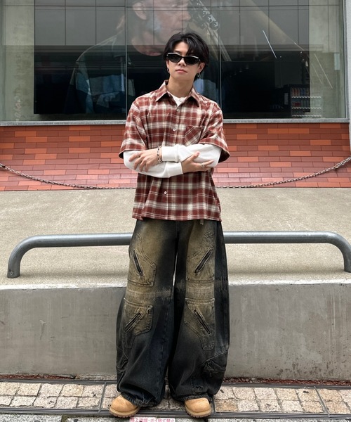 retro check shirt - レトロチェックシャツ（シャツ/ブラウス