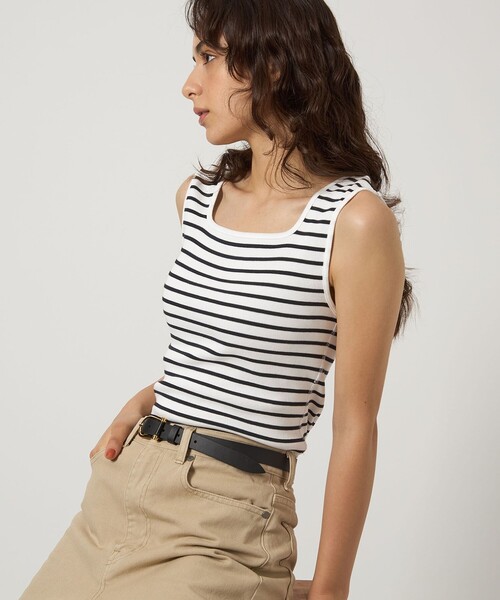 green label relaxing(グリーンレーベルリラクシング)の「デコルテ フライス タンクトップ -抗菌-(タンクトップ・レディース・レッド/ベージュ/その他1/オフホワイト/ブラック/モカ/ブラウン系・FREE)」の7枚目の写真