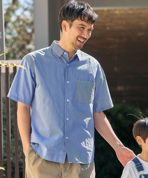 FOUND GOOD(ファウンドグッド)の「ストライプSSシャツ(シャツ/ブラウス・メンズ・ブラック/ホワイト系1/グレー系/ブルー系・XL/L/M)」の16枚目の写真