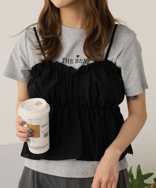 2WAY ビスチェ付きトップス（Tシャツ/カットソー）｜ROOPTOKYO（ループ