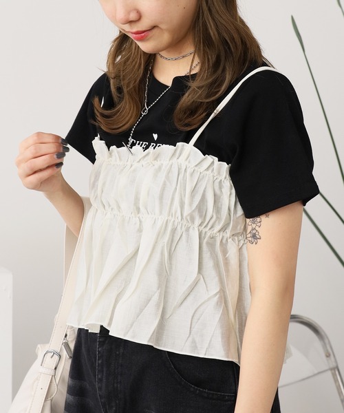 2WAY ビスチェ付きトップス（Tシャツ/カットソー）｜ROOPTOKYO（ループ