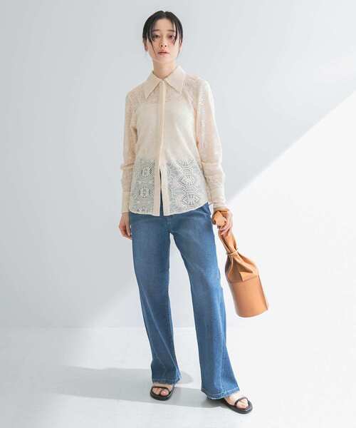 URBAN RESEARCH（アーバンリサーチ）の「『3サイズ展開』綿麻デニムワイドストレートパンツ（デニムパンツ・レディース・ブルー・36/38/40）」の15枚目の写真