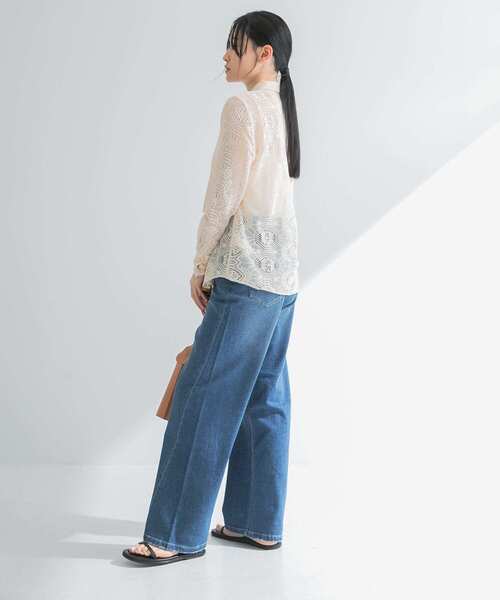 URBAN RESEARCH（アーバンリサーチ）の「『3サイズ展開』綿麻デニムワイドストレートパンツ（デニムパンツ・レディース・ブルー・36/38/40）」の16枚目の写真