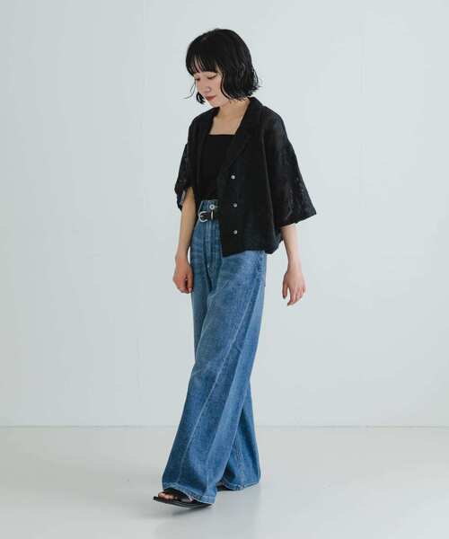 URBAN RESEARCH（アーバンリサーチ）の「『3サイズ展開』綿麻デニムワイドストレートパンツ（デニムパンツ・レディース・ブルー・36/38/40）」の20枚目の写真