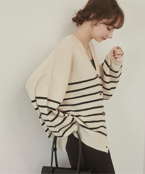ANGIE（アンジー）の「ニットカーディガン（カーディガン/ボレロ・レディース・ライム・FREE）」の3枚目の写真