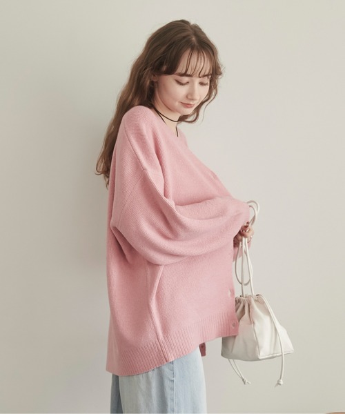 ANGIE（アンジー）の「ニットカーディガン（カーディガン/ボレロ・レディース・ライム・FREE）」の7枚目の写真