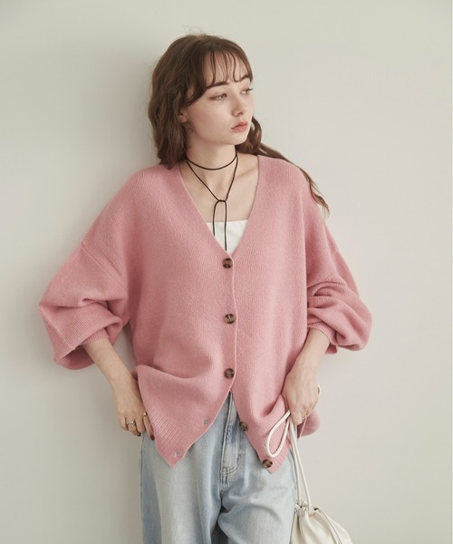 ANGIE（アンジー）の「ニットカーディガン（カーディガン/ボレロ・レディース・ライム・FREE）」の9枚目の写真