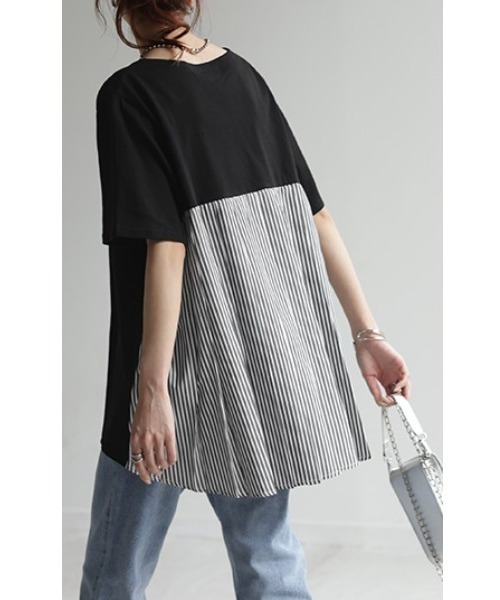 HUG.U(ハグユー)の「バックプリーツTシャツ(Tシャツ/カットソー・レディース・ブラック系その他/ホワイト系その他/ブラック/ホワイト・L/M)」の16枚目の写真