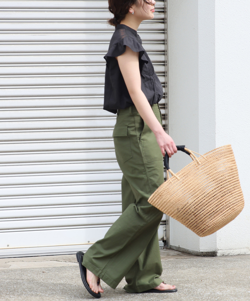 JOURNAL STANDARD relume(ジャーナルスタンダード レリューム)の「手洗い可 / フレンチフリルレースブラウス(シャツ/ブラウス・レディース・ブラック/ホワイト・FREE)」の5枚目の写真