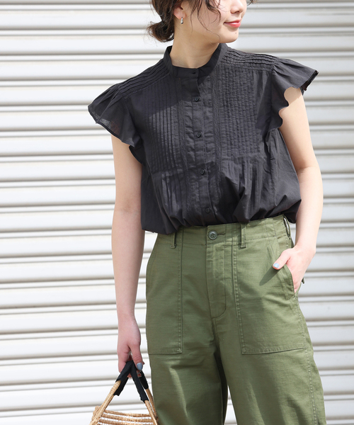 JOURNAL STANDARD relume(ジャーナルスタンダード レリューム)の「手洗い可 / フレンチフリルレースブラウス(シャツ/ブラウス・レディース・ブラック/ホワイト・FREE)」の7枚目の写真