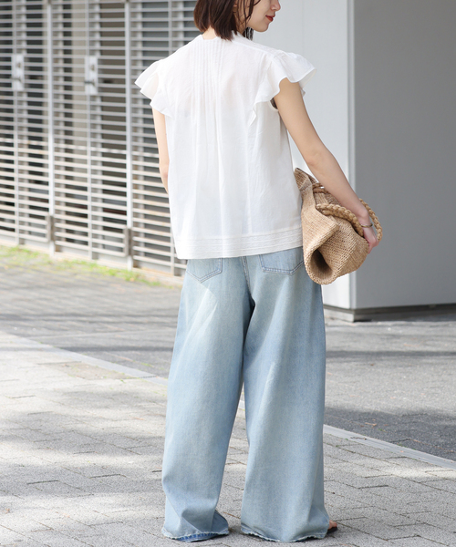 JOURNAL STANDARD relume(ジャーナルスタンダード レリューム)の「手洗い可 / フレンチフリルレースブラウス(シャツ/ブラウス・レディース・ブラック/ホワイト・FREE)」の14枚目の写真