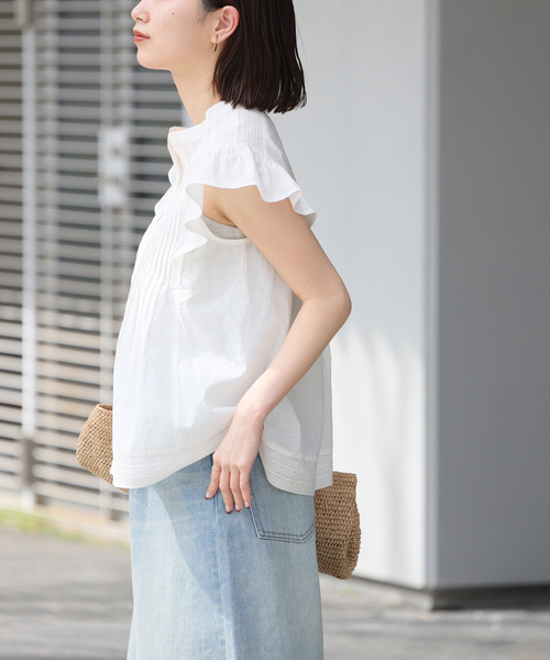 JOURNAL STANDARD relume(ジャーナルスタンダード レリューム)の「手洗い可 / フレンチフリルレースブラウス(シャツ/ブラウス・レディース・ブラック/ホワイト・FREE)」の17枚目の写真