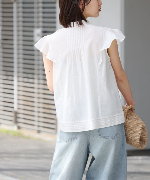 JOURNAL STANDARD relume(ジャーナルスタンダード レリューム)の「手洗い可 / フレンチフリルレースブラウス(シャツ/ブラウス・レディース・ブラック/ホワイト・FREE)」の18枚目の写真