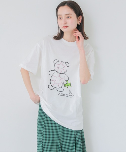 UNIT CHEST（ユニットチェスト）の「【UNIT CHEST】unique unisex T-shirt　VTFAコラボT ”The kindness I received.” by RIO TAKENAKA（Tシャツ/カットソー・レディース・ホワイト/ブラック・L/M/S）」の5枚目の写真