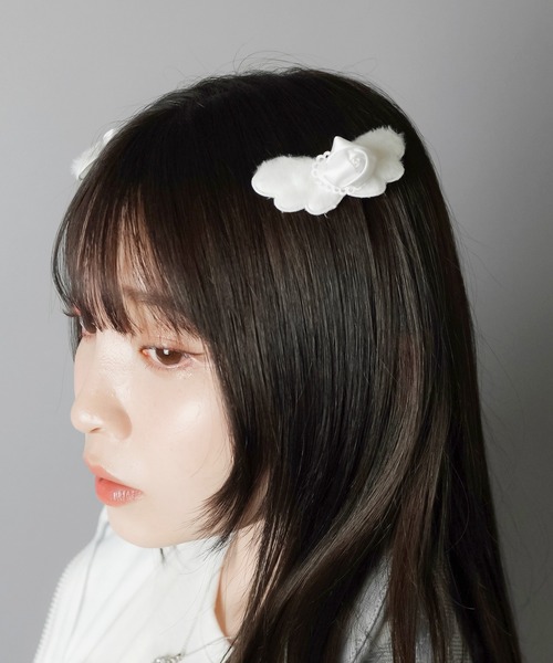 2個セット】天使の羽根ヘアクリップ/ローズ/ウィッシュコア