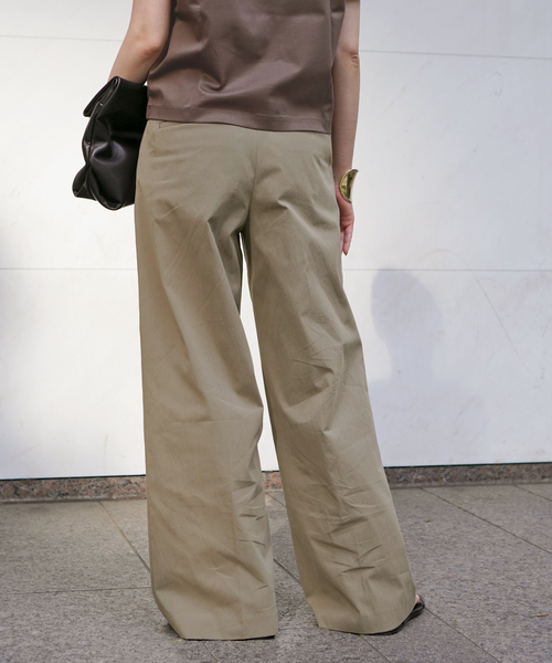 EVERYDAY I LIKE.(エヴリディアイライク)の「*コットンナイロンワイドパンツ(その他パンツ・レディース・カーキ・36/38/40)」の2枚目の写真