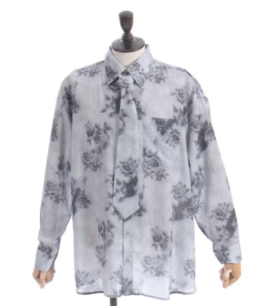 AXES-X(アクシーズエックス)の「タイ付ボカシローズシャツ(シャツ/ブラウス・メンズ・パープル/グレー/ピンク・MEDIUM/LARGE/X-LARGE)」の11枚目の写真