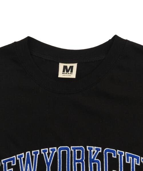 Tシャツ・カットソー LOGO KNITTED T-SHIRT セール】WOND/NEWYORKCITY刺繍T(Tシャツ/カットソー)|WOND