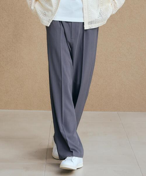 THE SHOP TK （ザ ショップ ティーケー ）の「タックワイドスラックス【セットアップ可/洗濯機OK】（その他パンツ・メンズ・グレー系2/ブラック・02/03）」の4枚目の写真