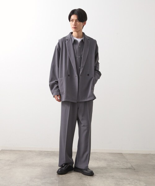 THE SHOP TK （ザ ショップ ティーケー ）の「タックワイドスラックス【セットアップ可/洗濯機OK】（その他パンツ・メンズ・グレー系2/ブラック・02/03）」の18枚目の写真