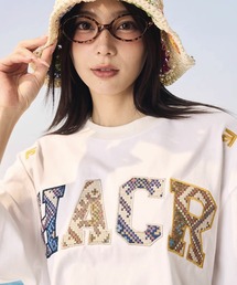 HARSH AND CRUEL 花柄 刺繍 ロゴ Tシャツ 半袖 新作 男女兼用 国内発/日本未入荷☆HARSH AND CRUEL☆花柄 刺繍 半袖 Tシャツ